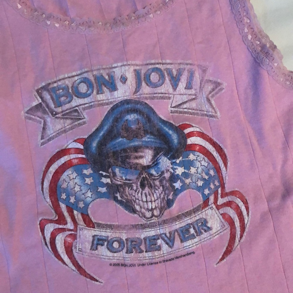 Vintage band tee| Bon Jovi | 90s baby doll tee